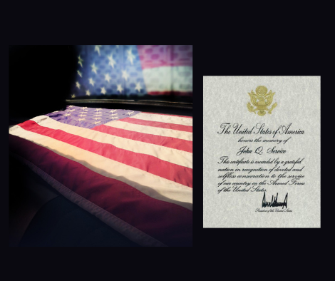 VA burial flag and presidential memorial certificate TAPS Our Duty LLC